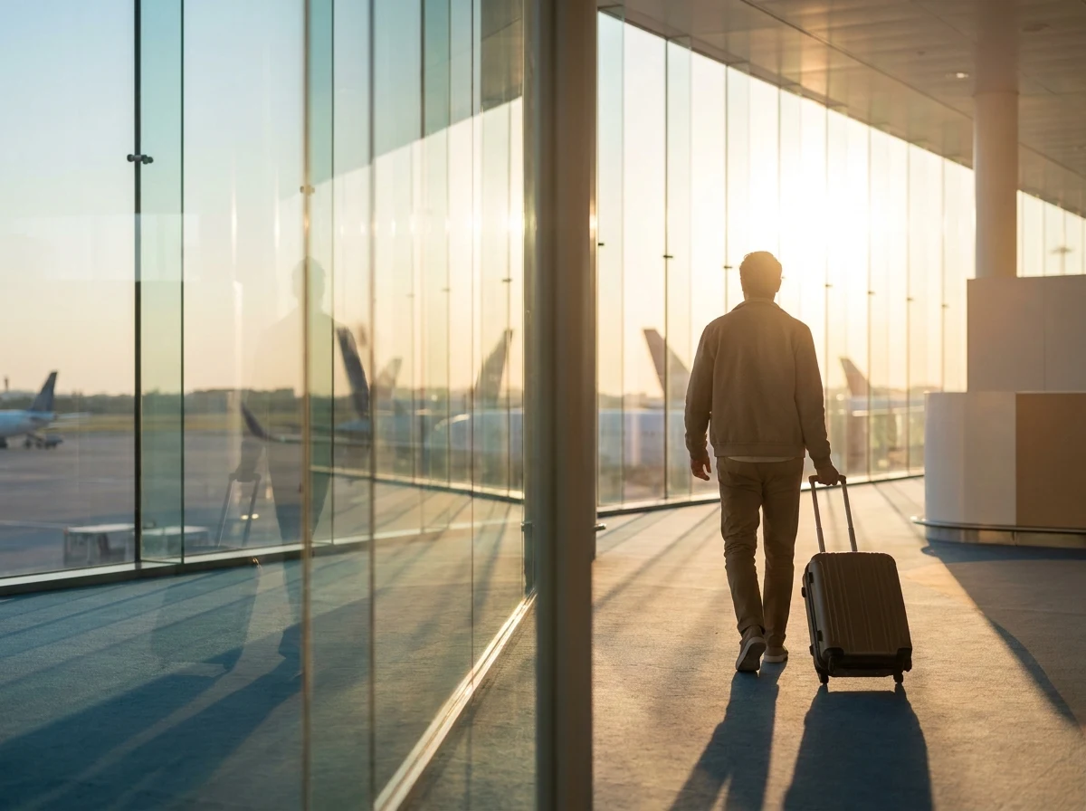 A traveler arriving at a new city